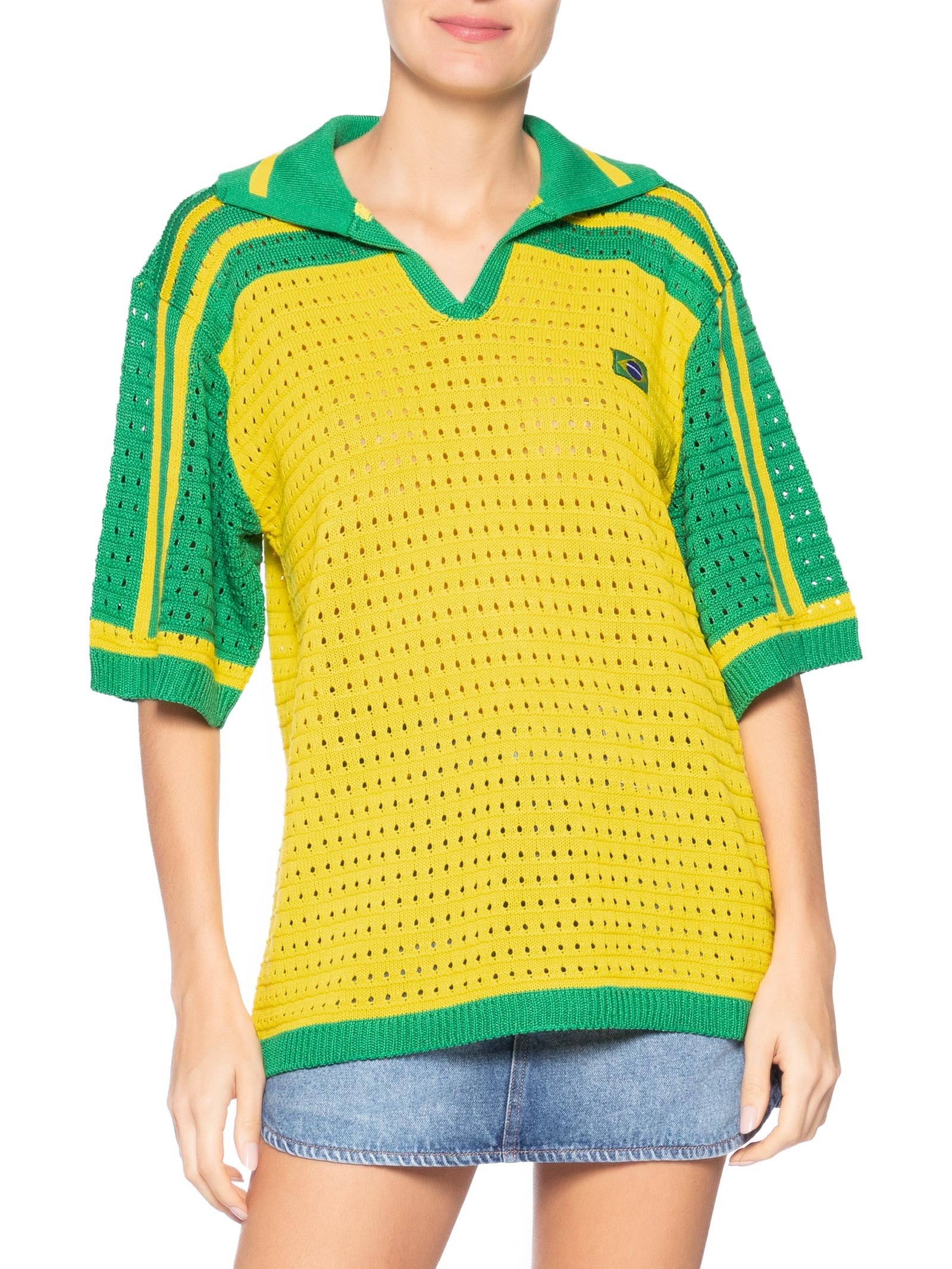 Camiseta Feminina em Tricot Copa Brasil Amarelo Market 33