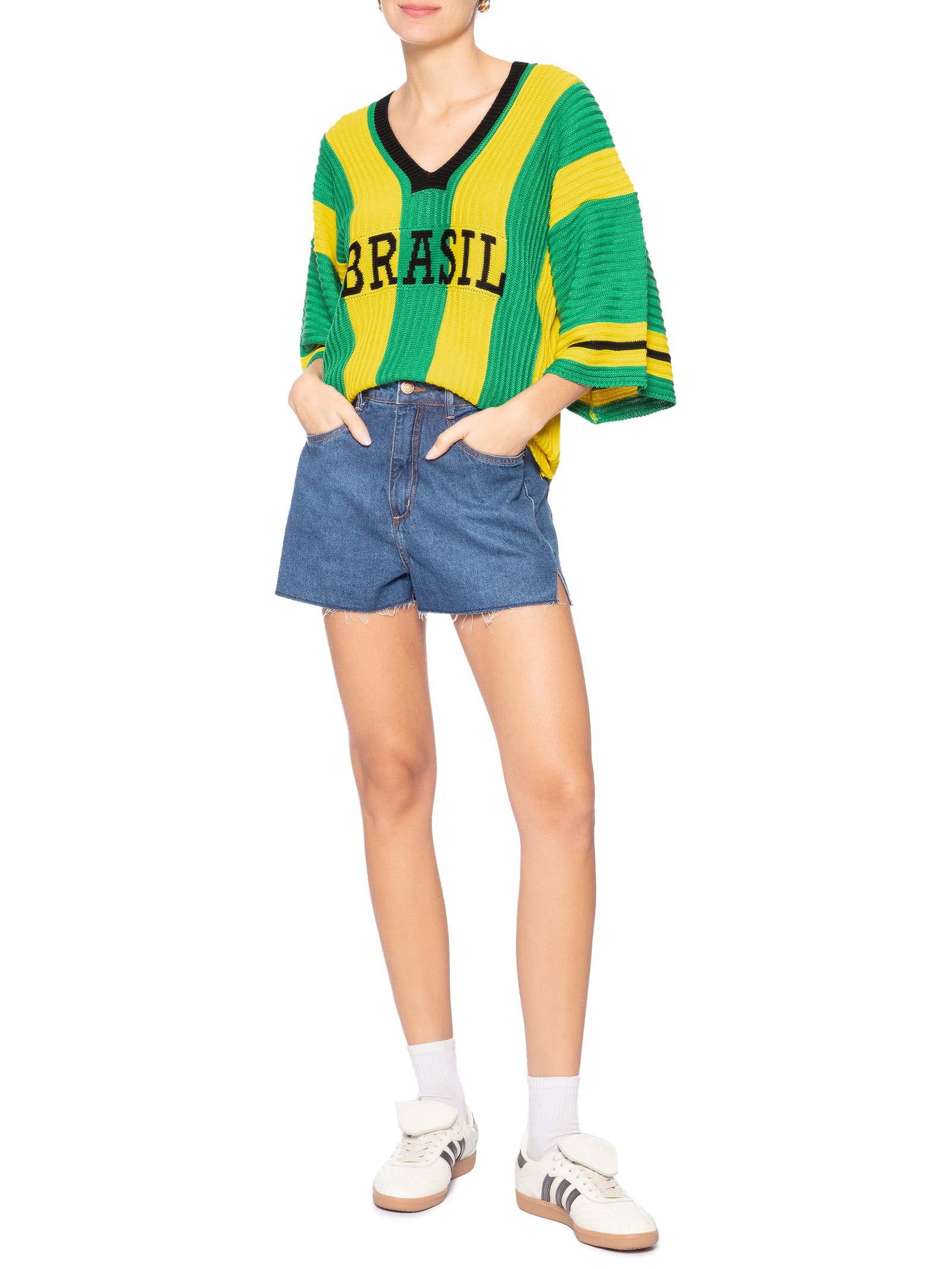 Camiseta Feminina em Tricot Copa Brasil  Verde Market 33