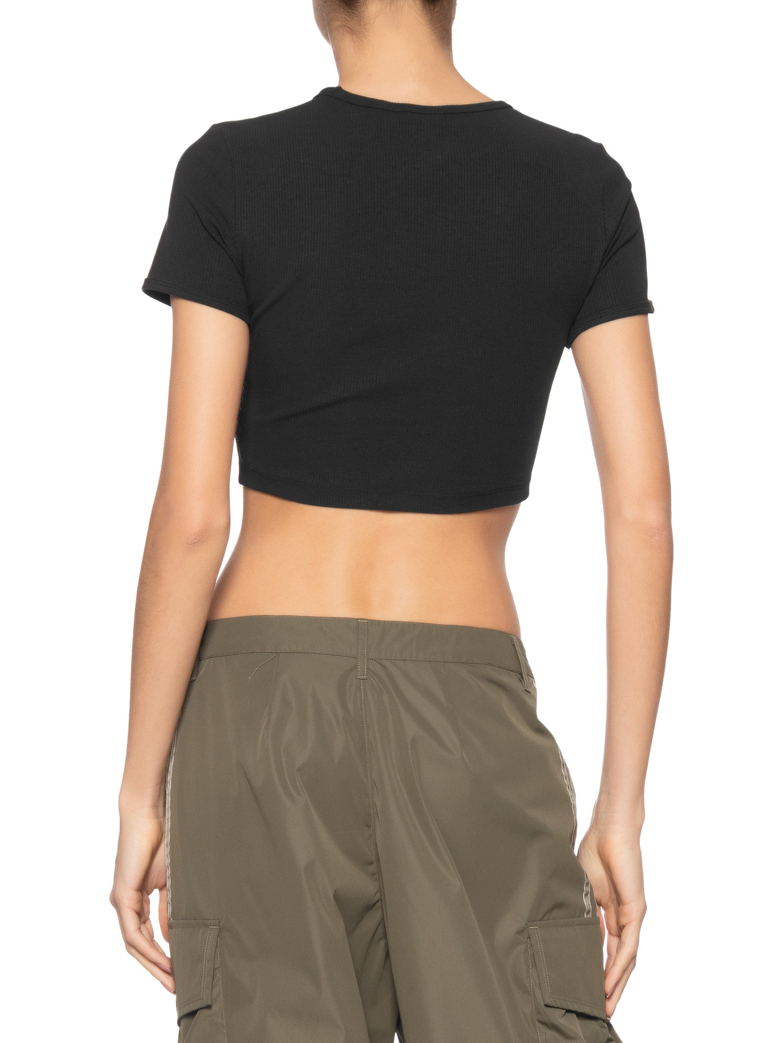 Camiseta Feminina Essential Cropped Rib Preto Adidas Originals