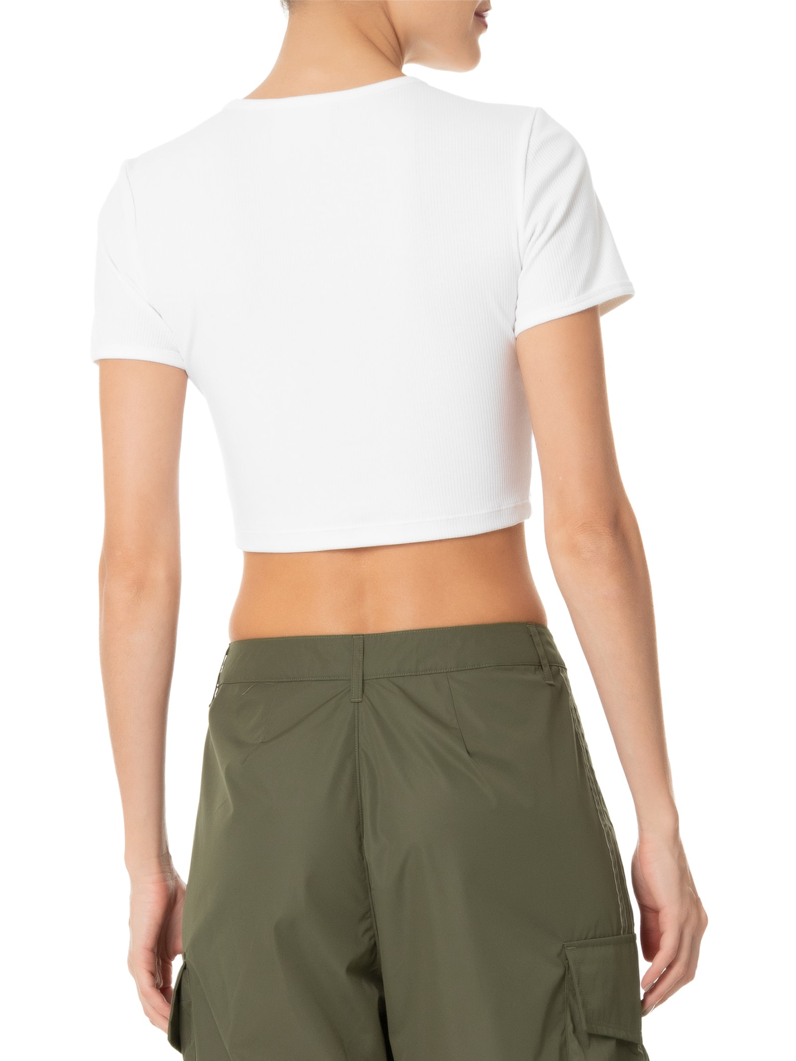 Camiseta Feminina Essential Rib Branca Adidas Originals