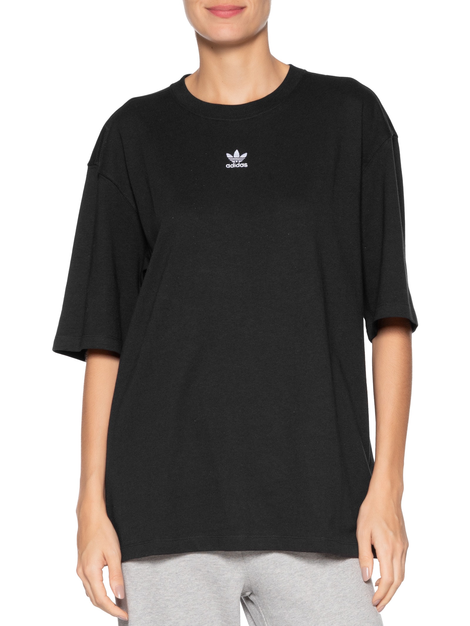 Camiseta Feminina Essentials Boyfriend Preto Adidas Originals