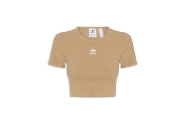 Camiseta Feminina Essentials Rib - Marrom