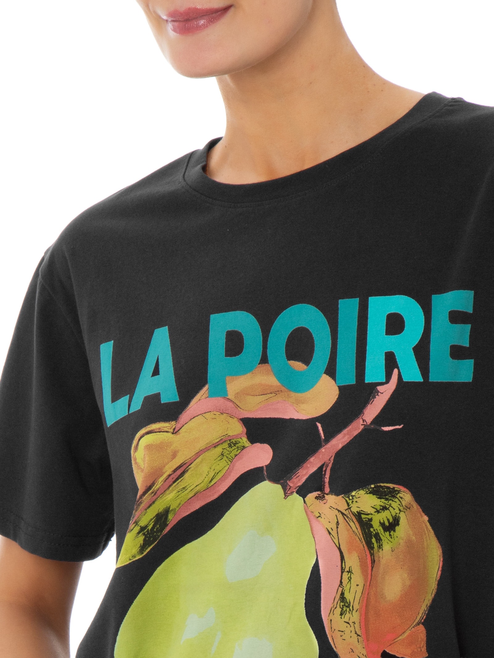 Camiseta Feminina Estampa La Poire Preto Market 33