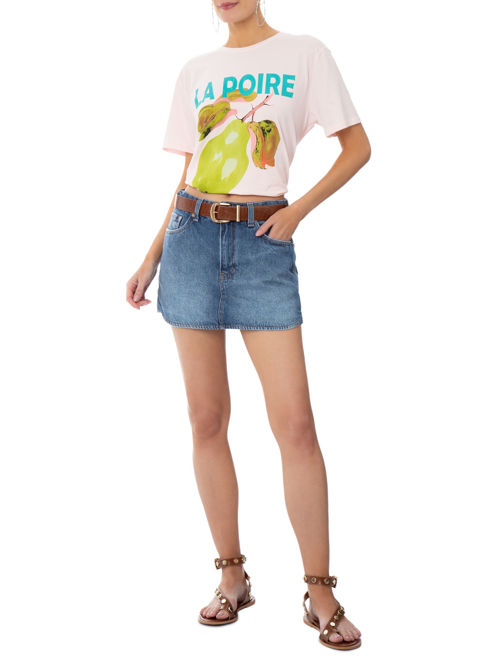 Camiseta Feminina Estampa La Poire Rosa Market 33