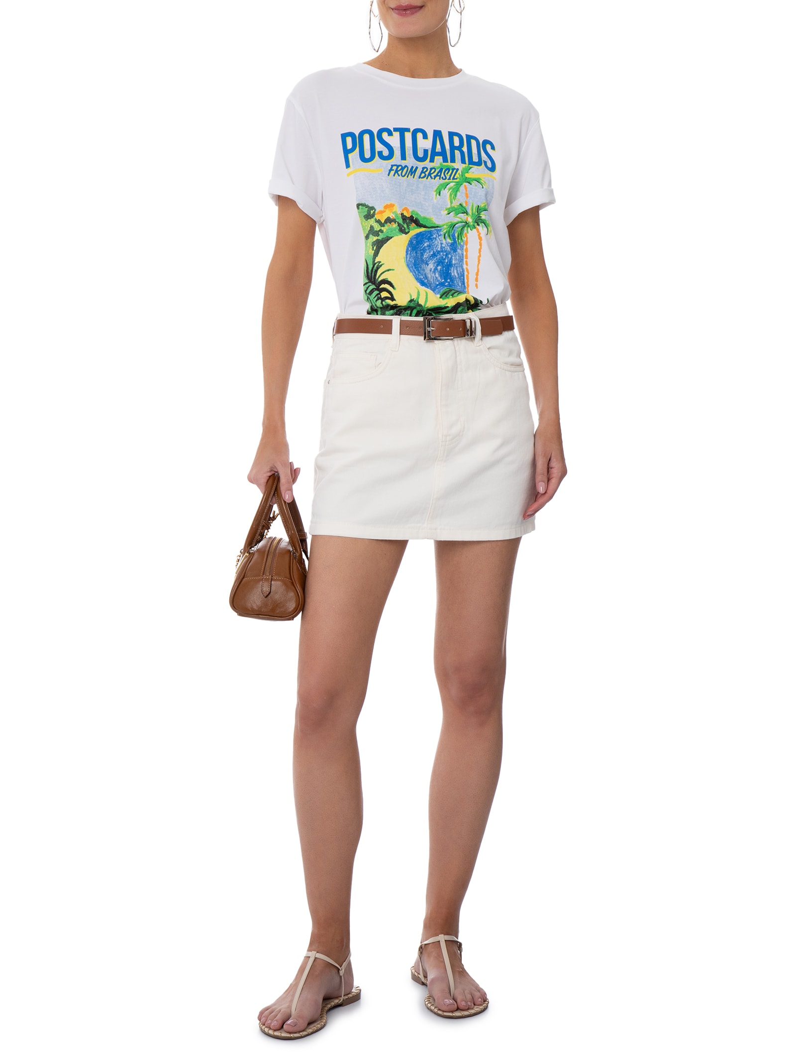 Camiseta Feminina Estampa Postcards From Brazil Off White Market 33