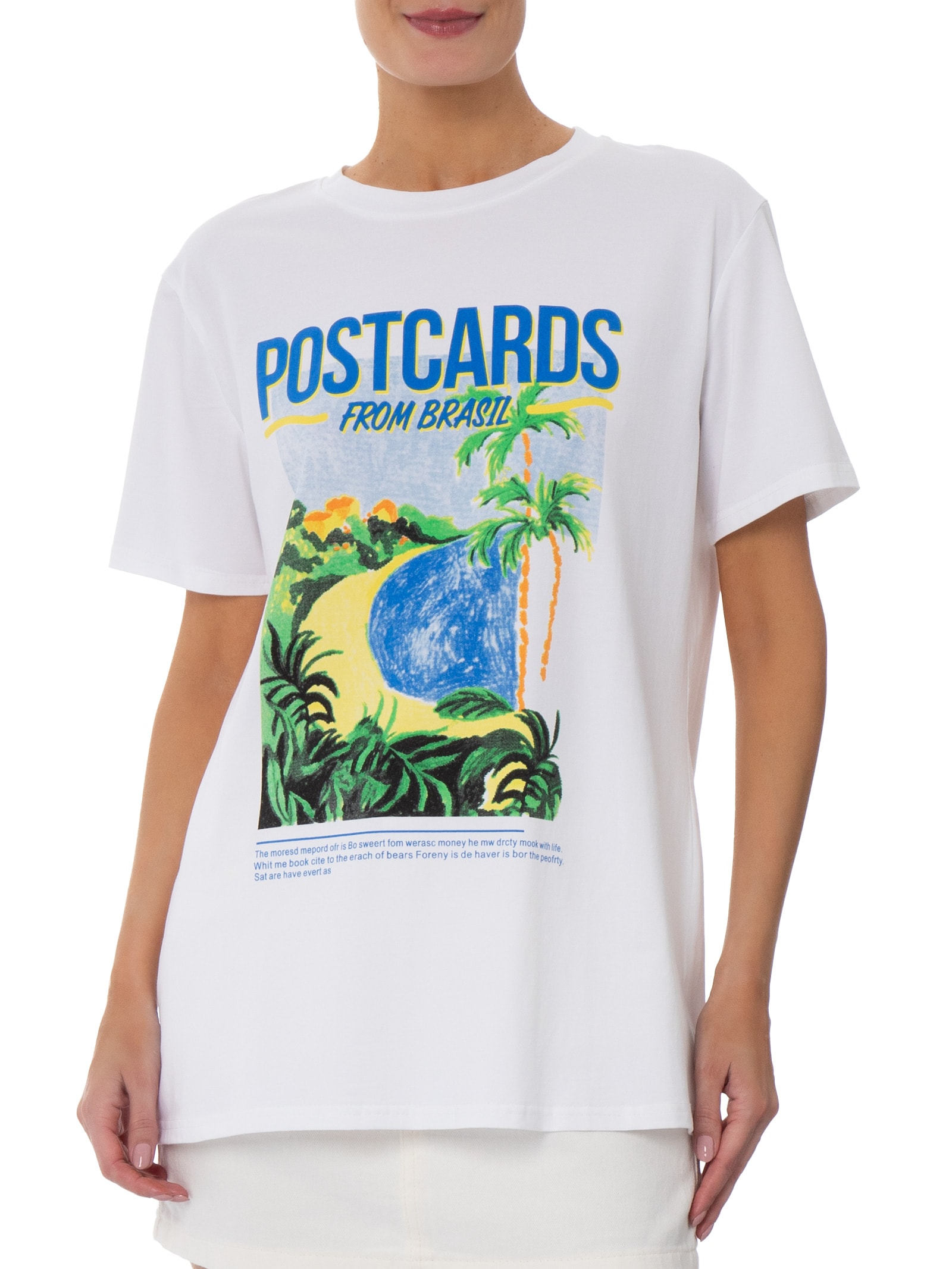Camiseta Feminina Estampa Postcards From Brazil Off White Market 33