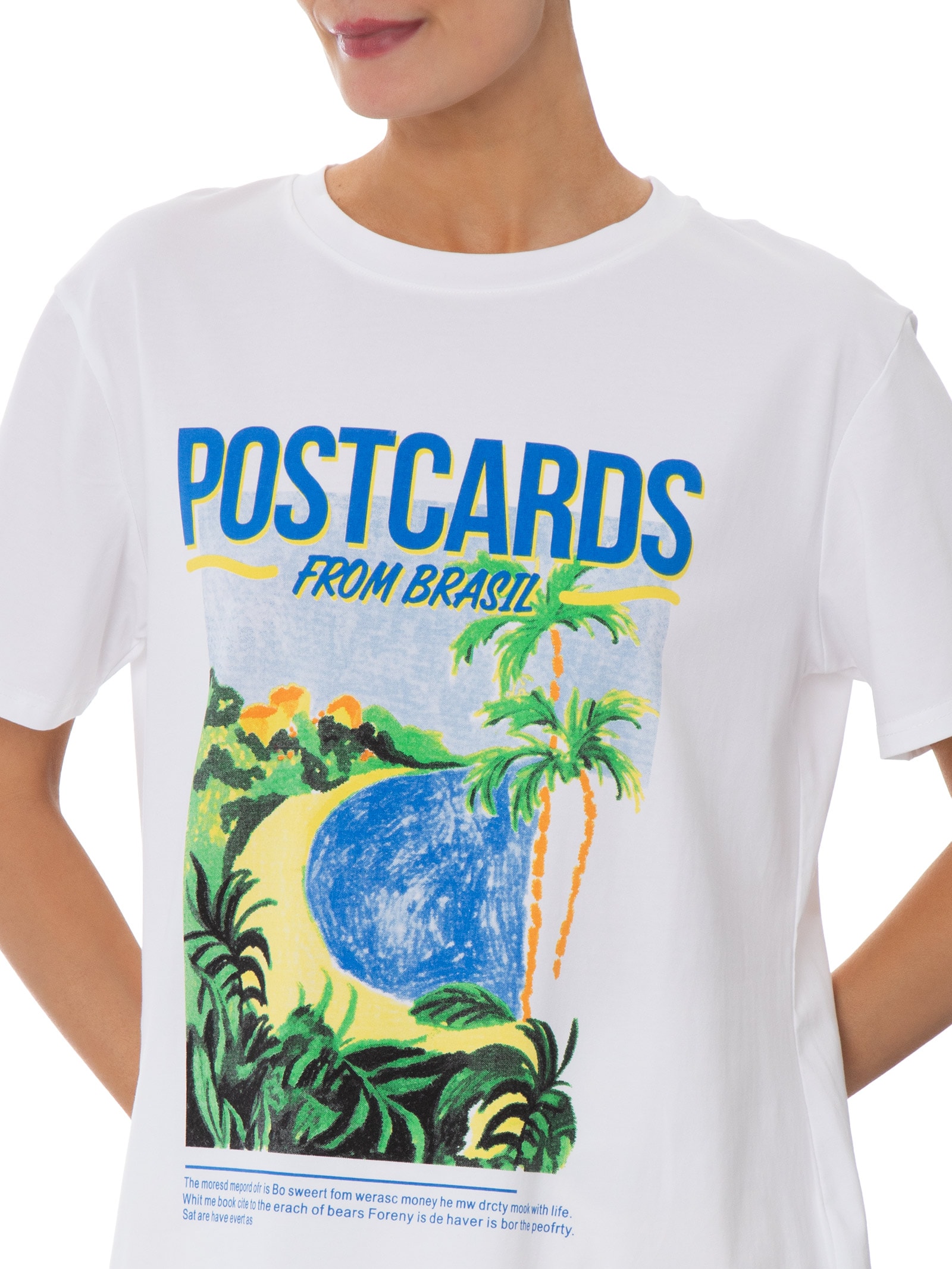 Camiseta Feminina Estampa Postcards From Brazil Off White Market 33