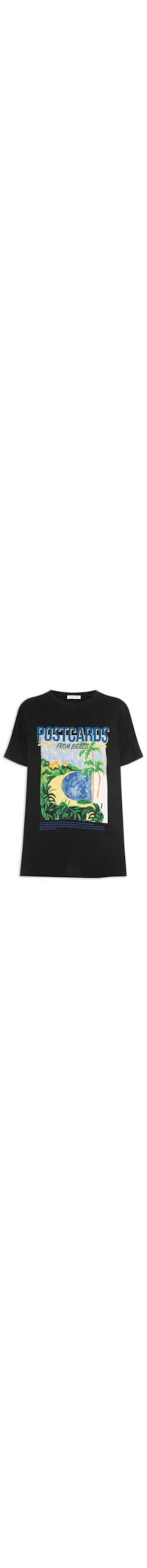 Camiseta Feminina Estampa Postcards From Brazil - Preto
