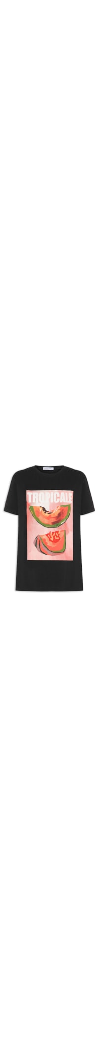 Camiseta Feminina Estampa Tropicale - Preto