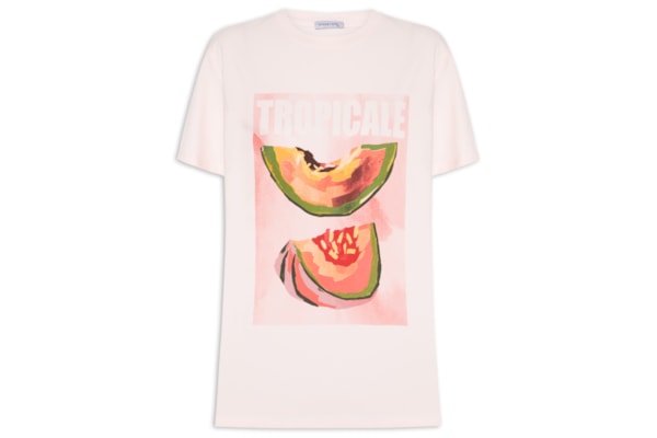 Camiseta Feminina Estampa Tropicale - Rosa
