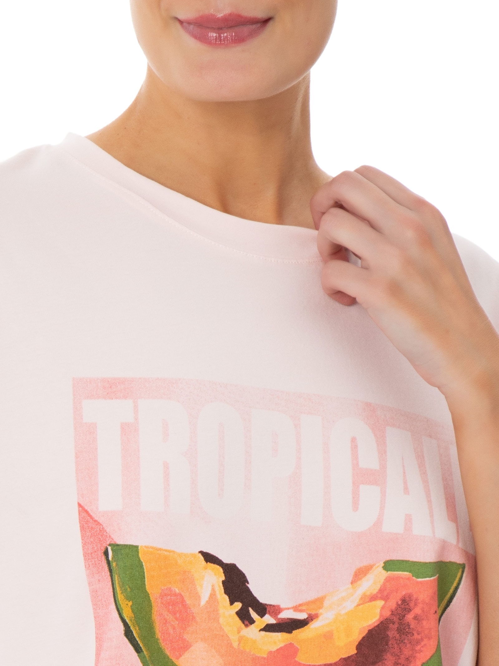 Camiseta Feminina Estampa Tropicale Rosa Market 33