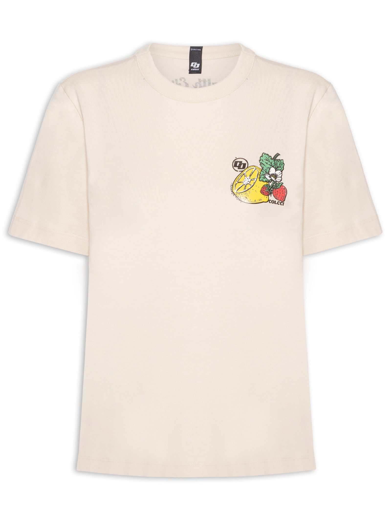 Camiseta Feminina Estampada Bege Colcci