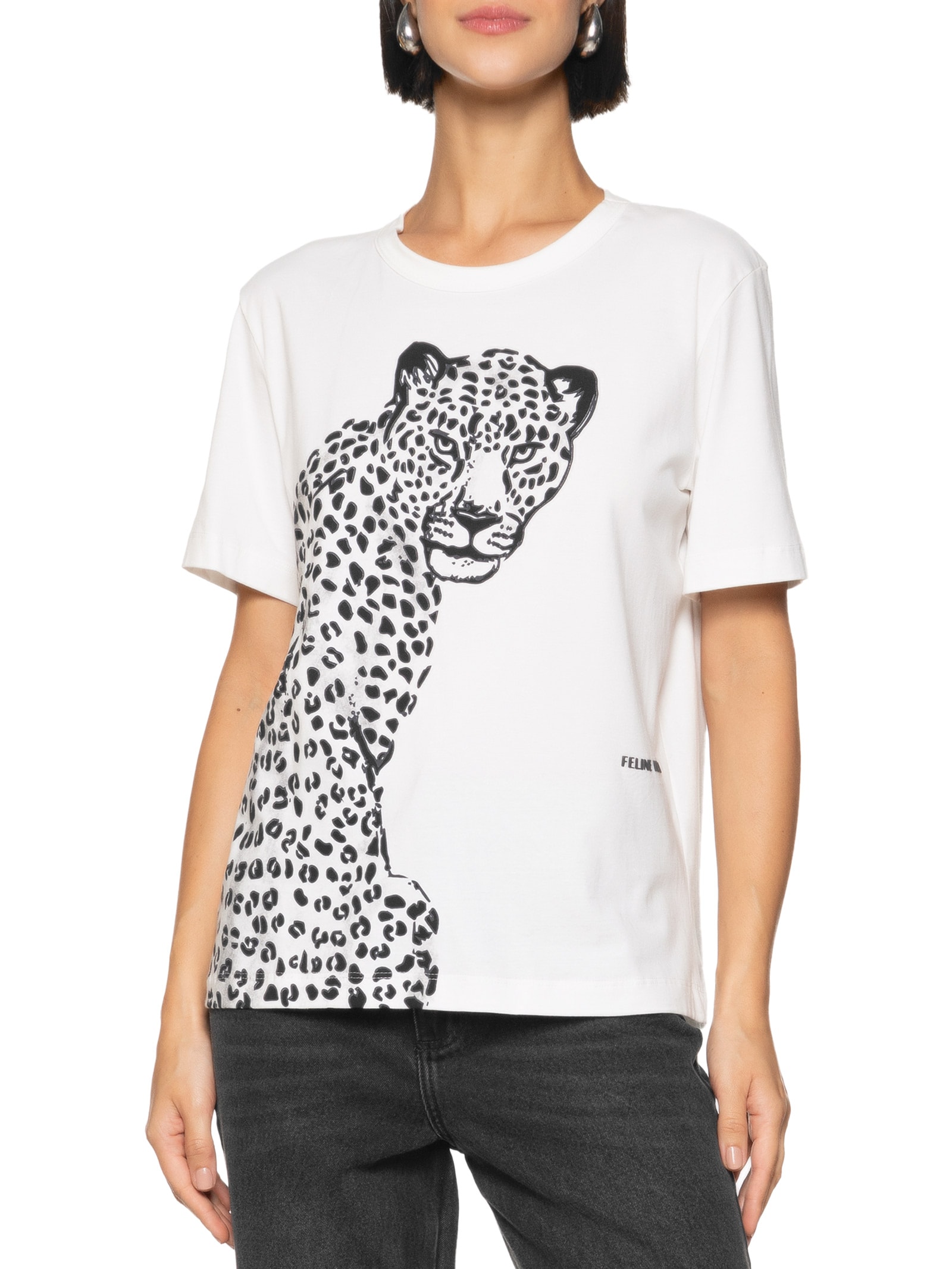 Camiseta Feminina Estampada Branco Colcci