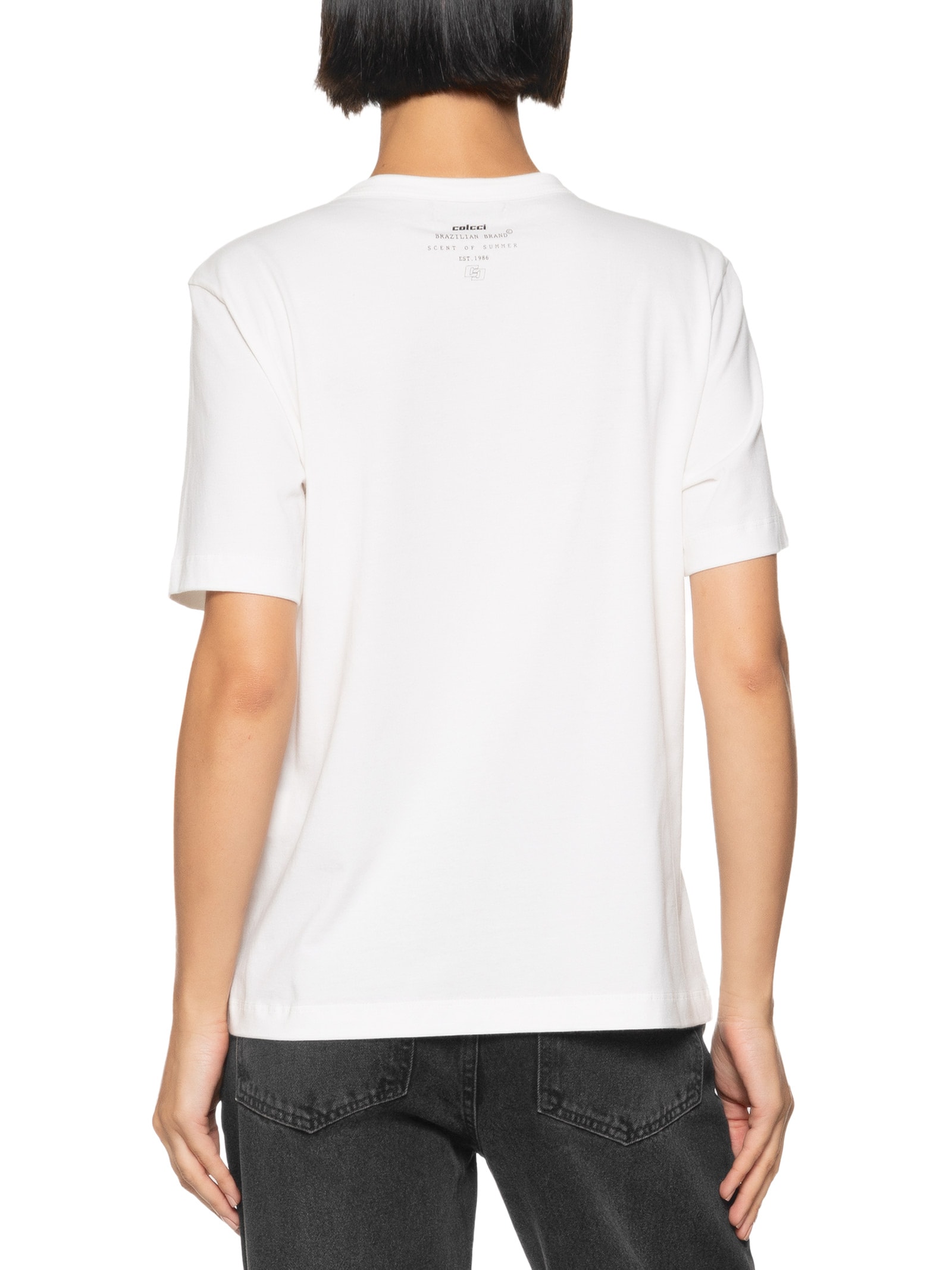 Camiseta Feminina Estampada Branco Colcci