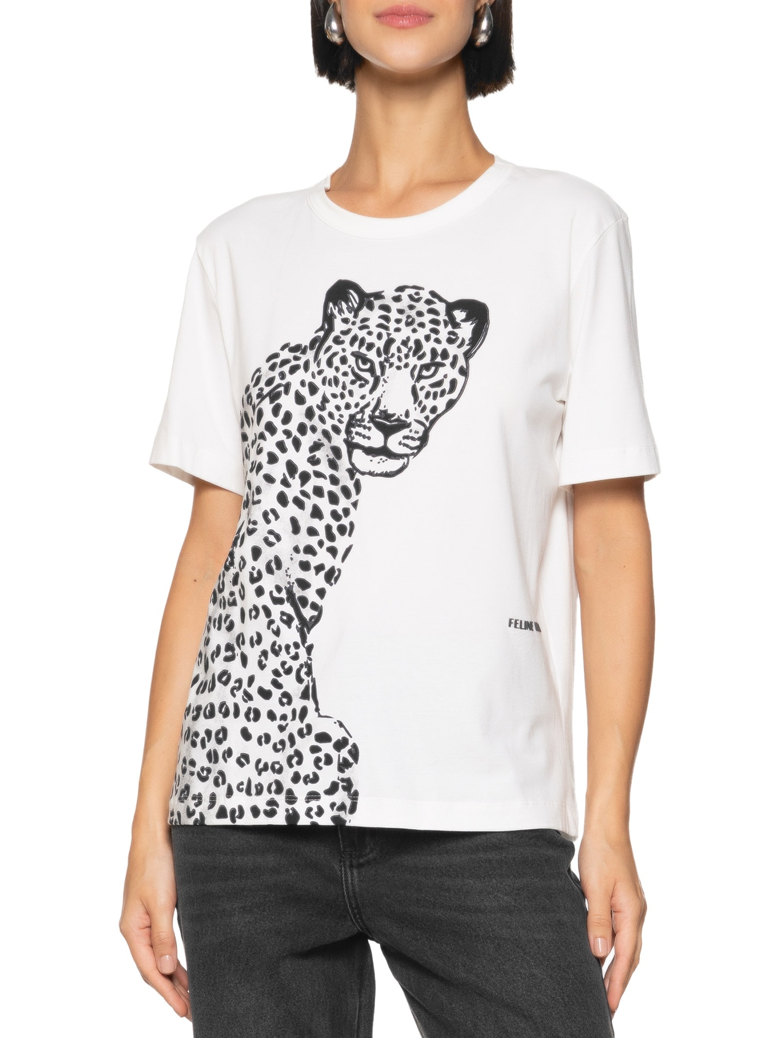 Camiseta Feminina Estampada Branco Colcci