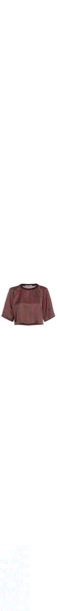 Camiseta Feminina Estampada - Marrom