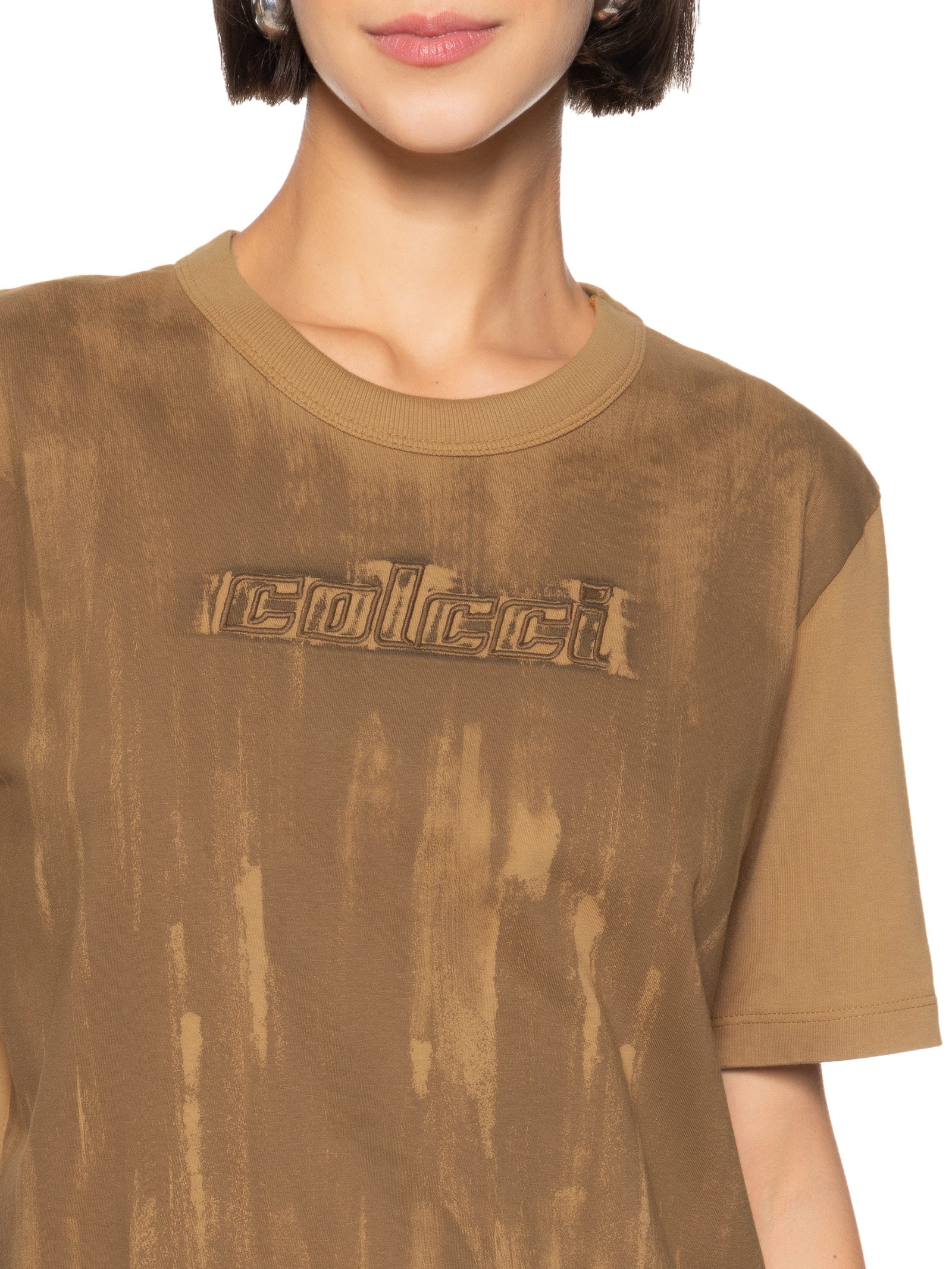 Camiseta Feminina Estampada Marrom Colcci