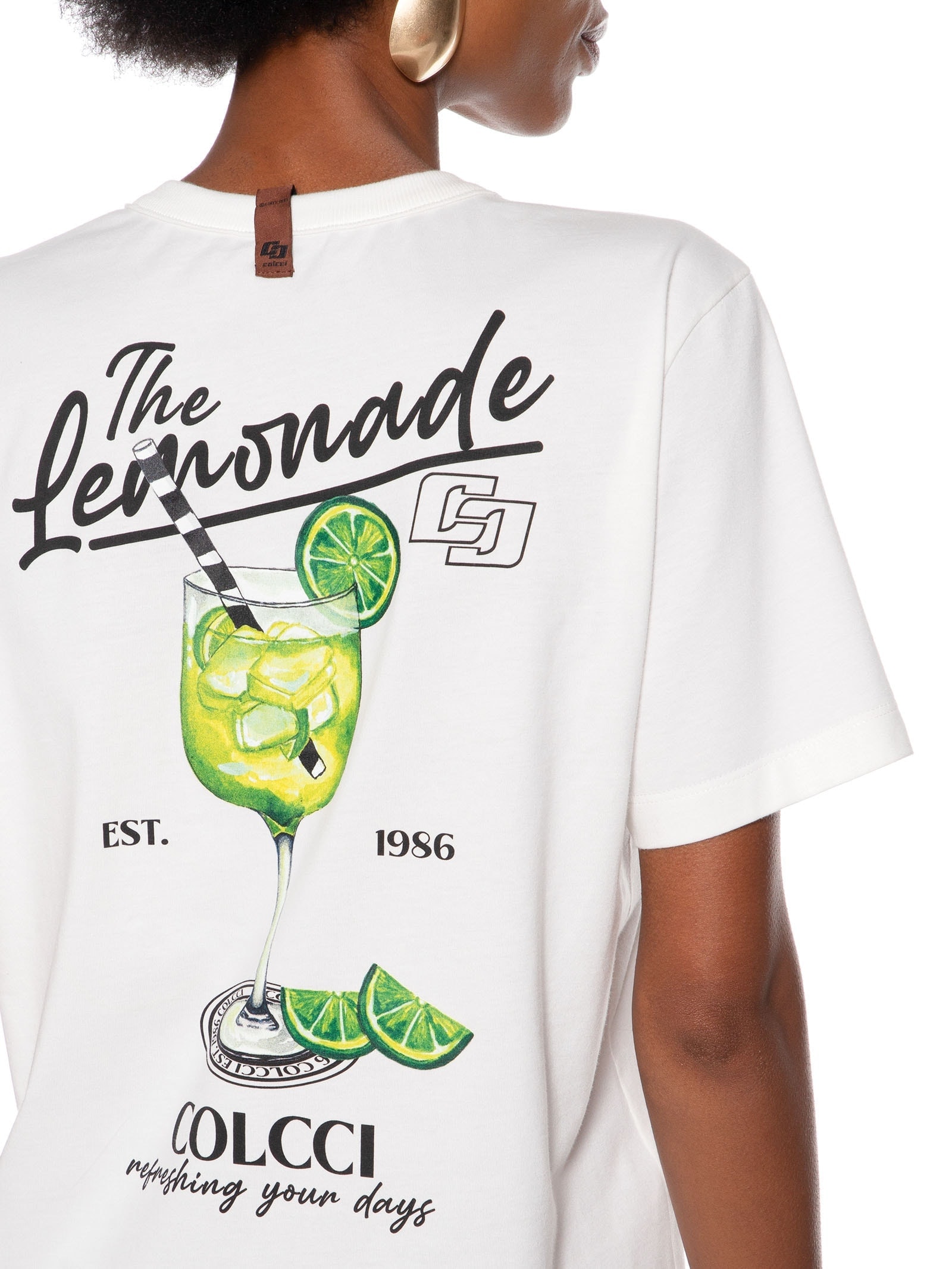 Camiseta Feminina Estampada Off White Colcci