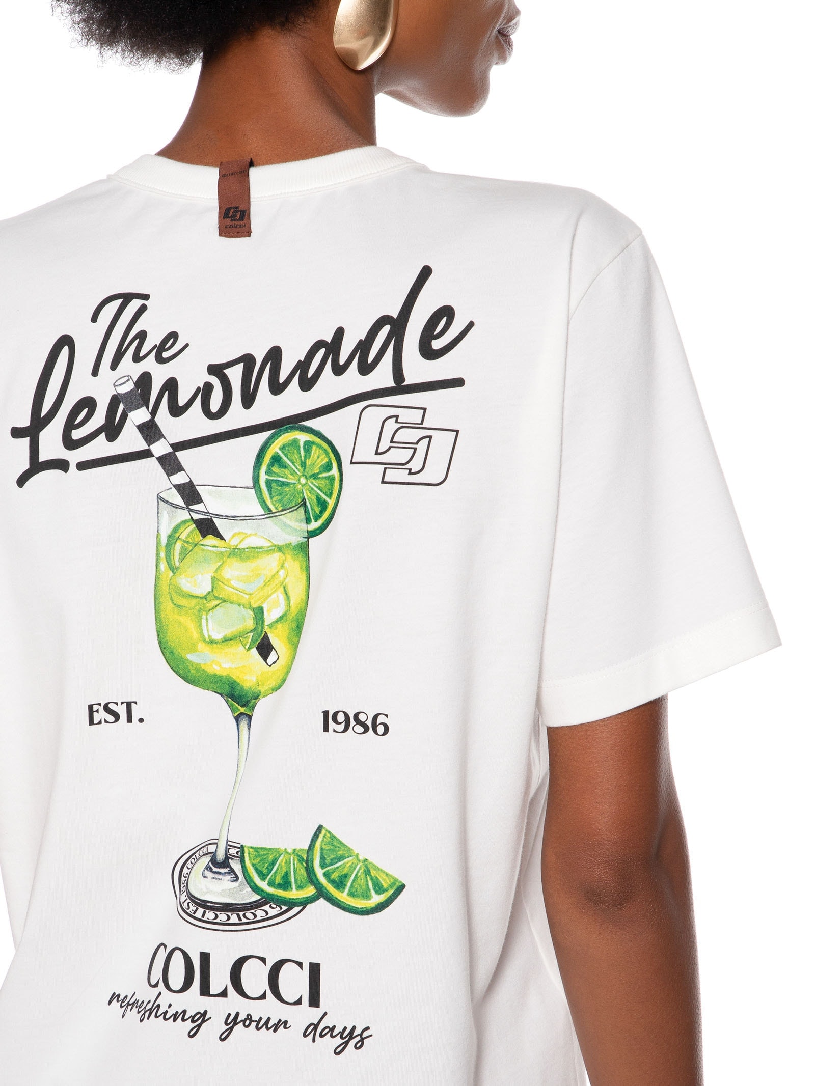 Camiseta Feminina Estampada Off White Colcci