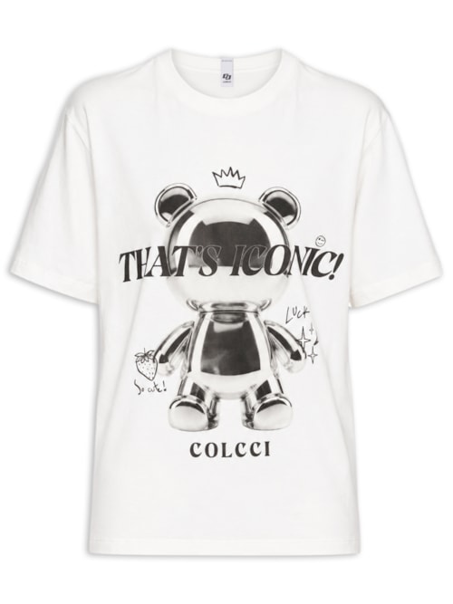 Camiseta Feminina Estampada - Off White
