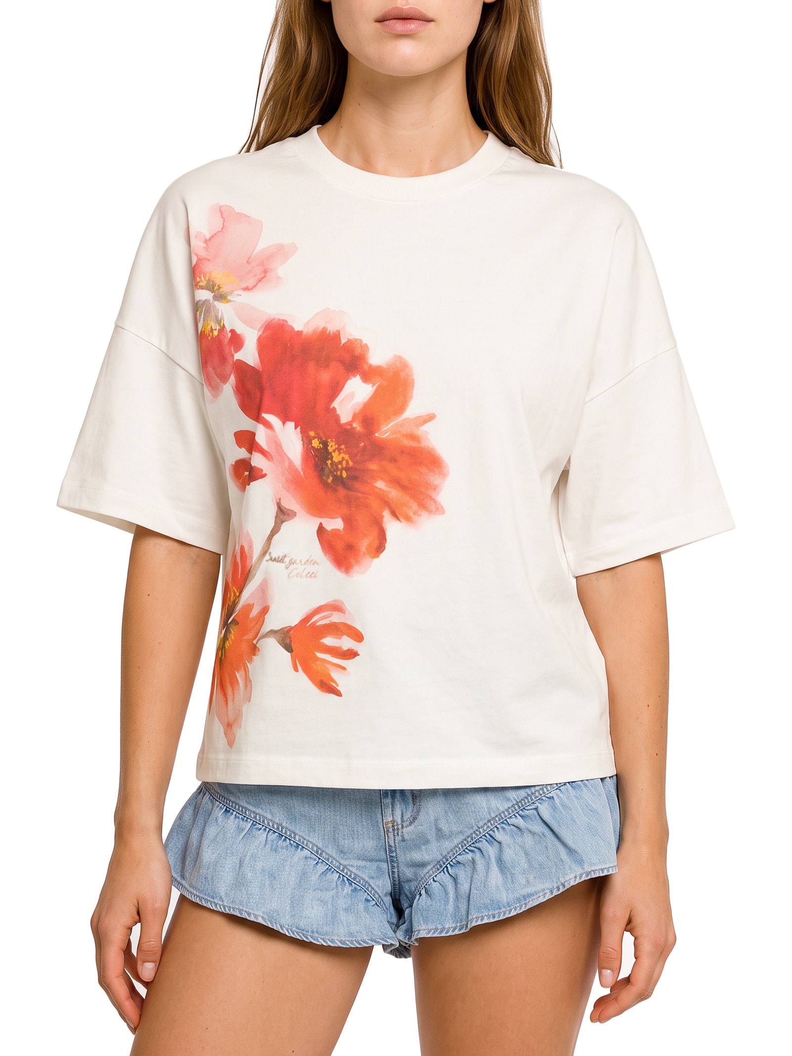 Camiseta Feminina Estampada Off White Colcci
