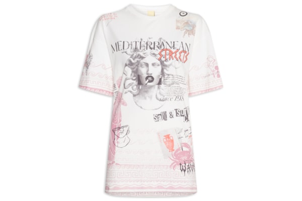 Camiseta Feminina Estampada - Off White