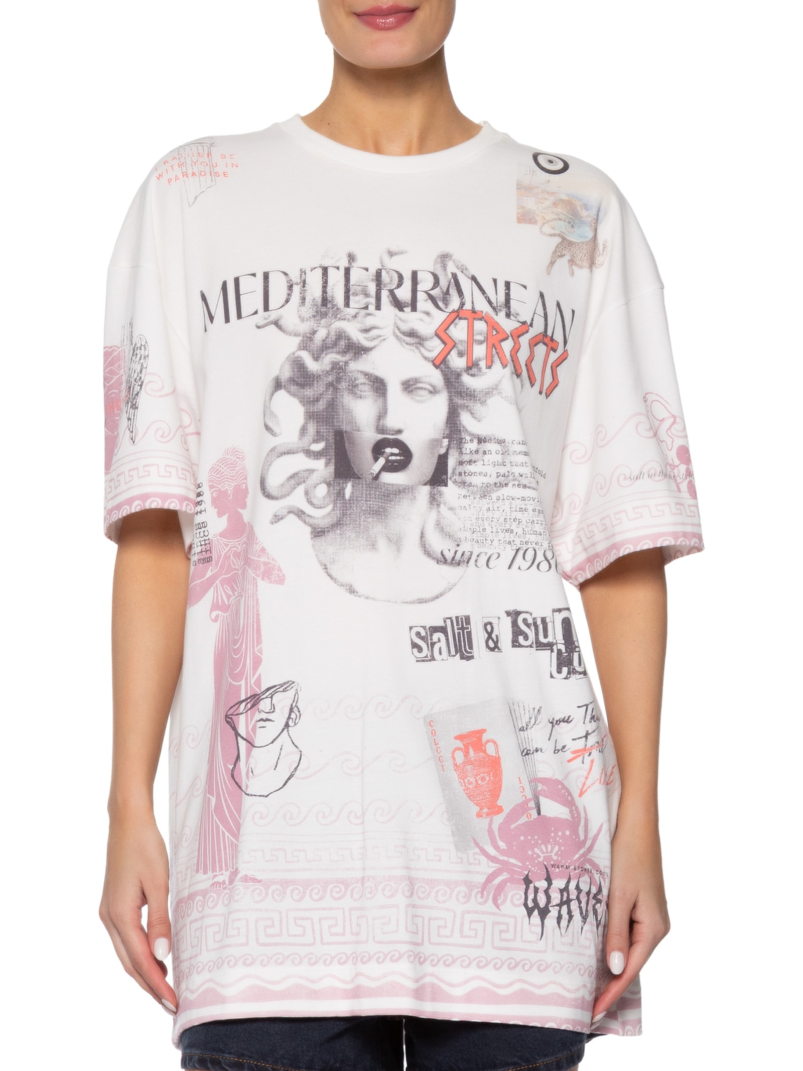 Camiseta Feminina Estampada Off White Colcci