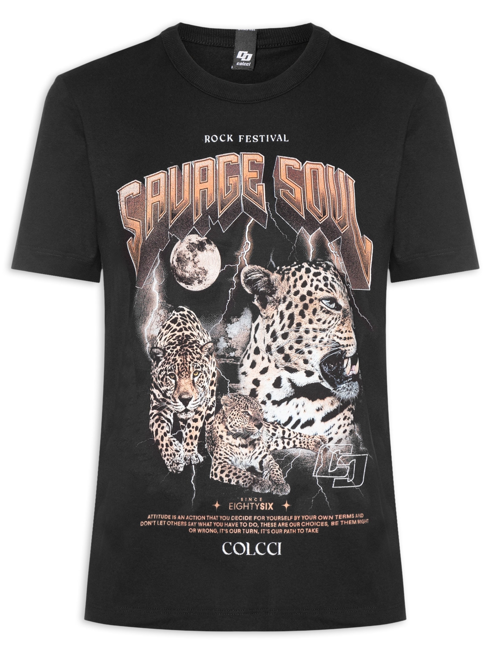 Camiseta Feminina Estampada Preto Colcci