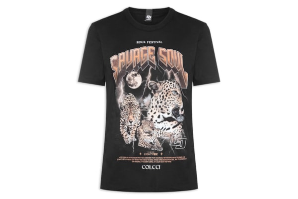 Camiseta Feminina Estampada - Preto