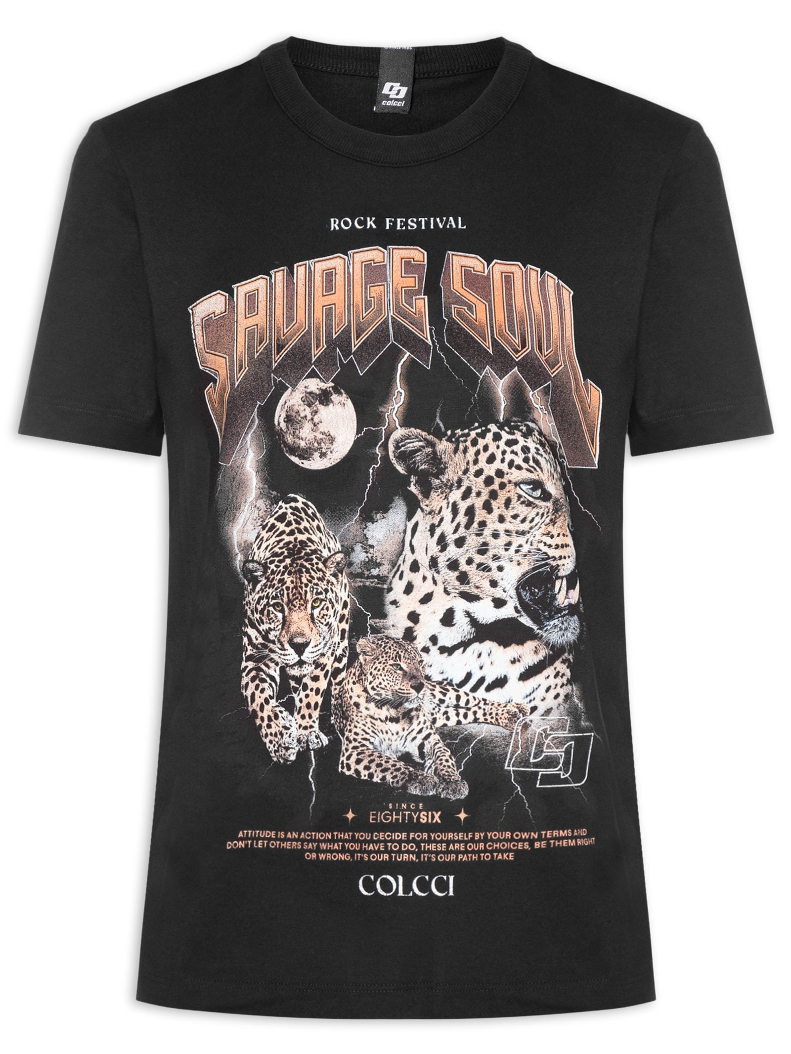 Camiseta Feminina Estampada Preto Colcci