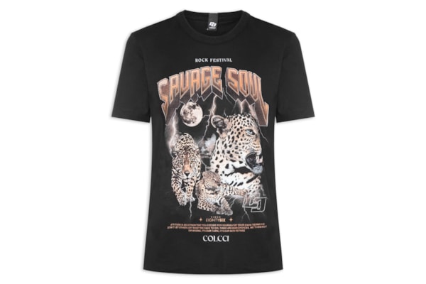 Camiseta Feminina Estampada - Preto