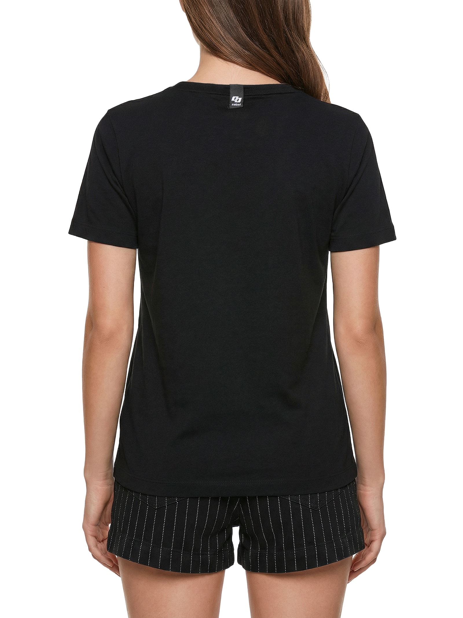 Camiseta Feminina Estampada Preto Colcci