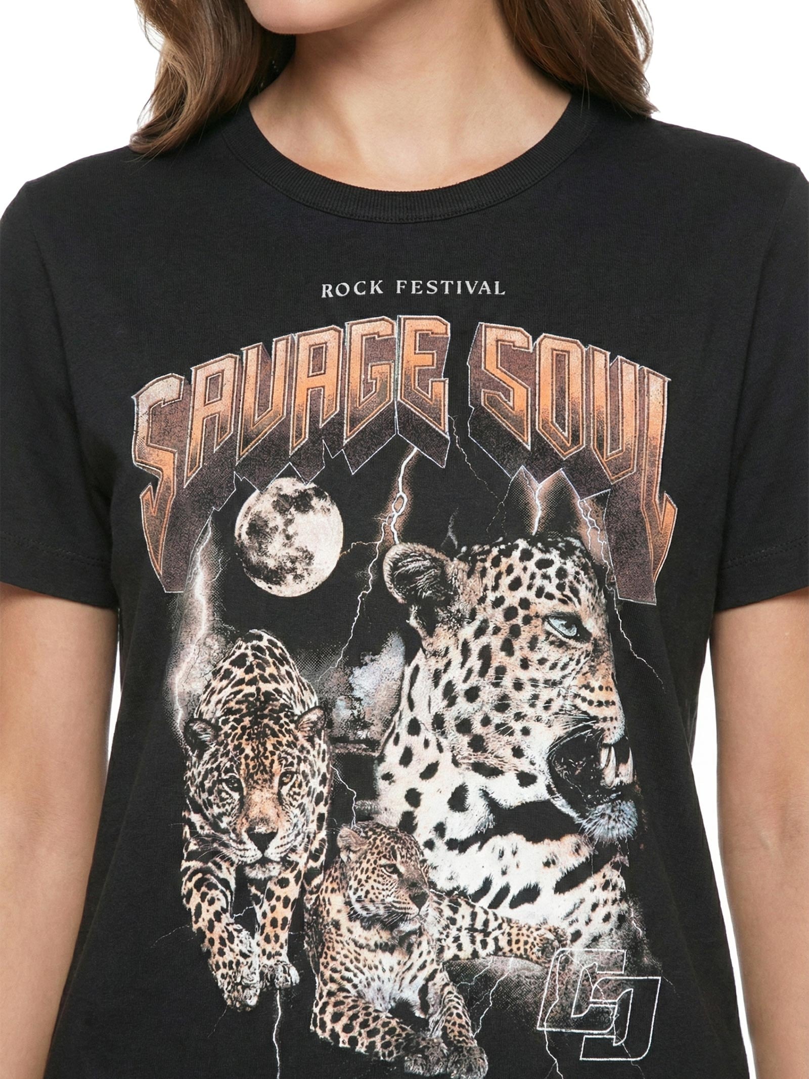 Camiseta Feminina Estampada Preto Colcci