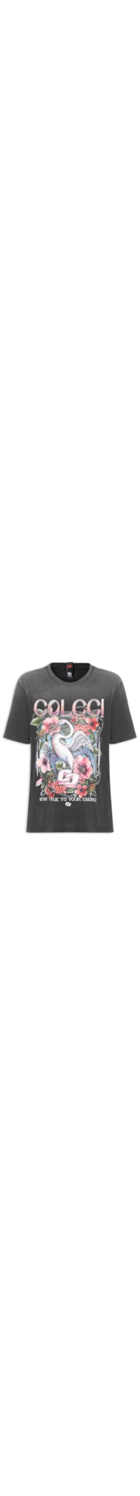 Camiseta Feminina Estampada - Preto