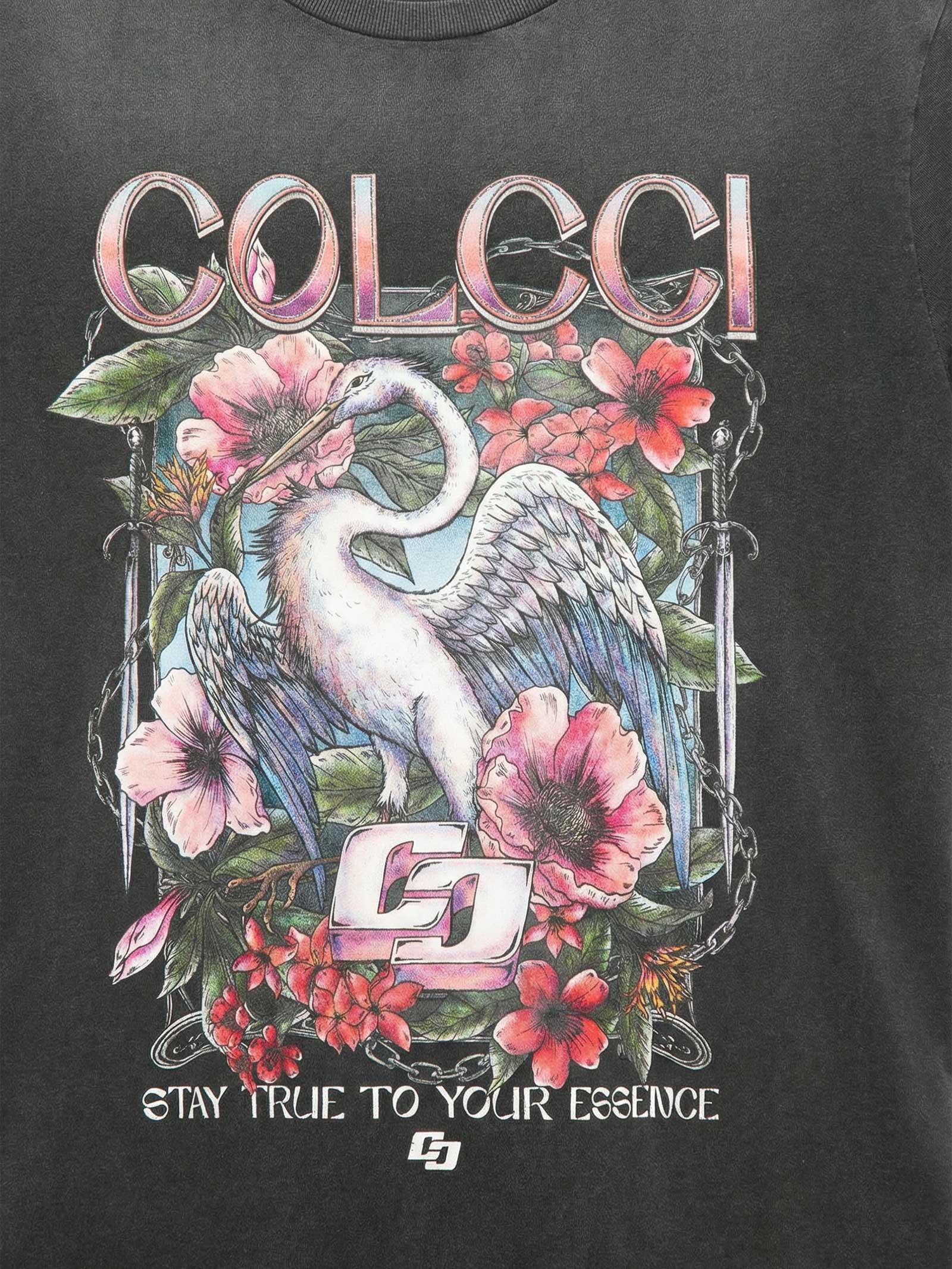 Camiseta Feminina Estampada Preto Colcci