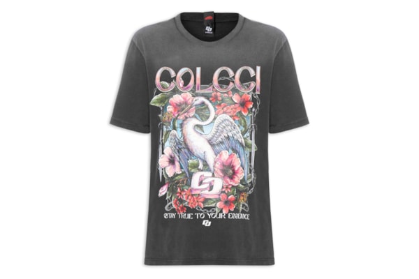 Camiseta Feminina Estampada - Preto