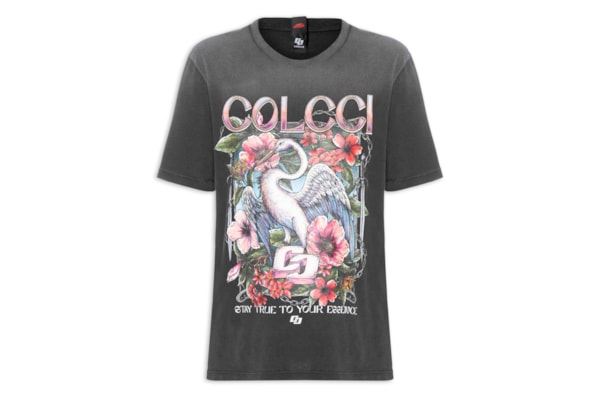 Camiseta Feminina Estampada - Preto