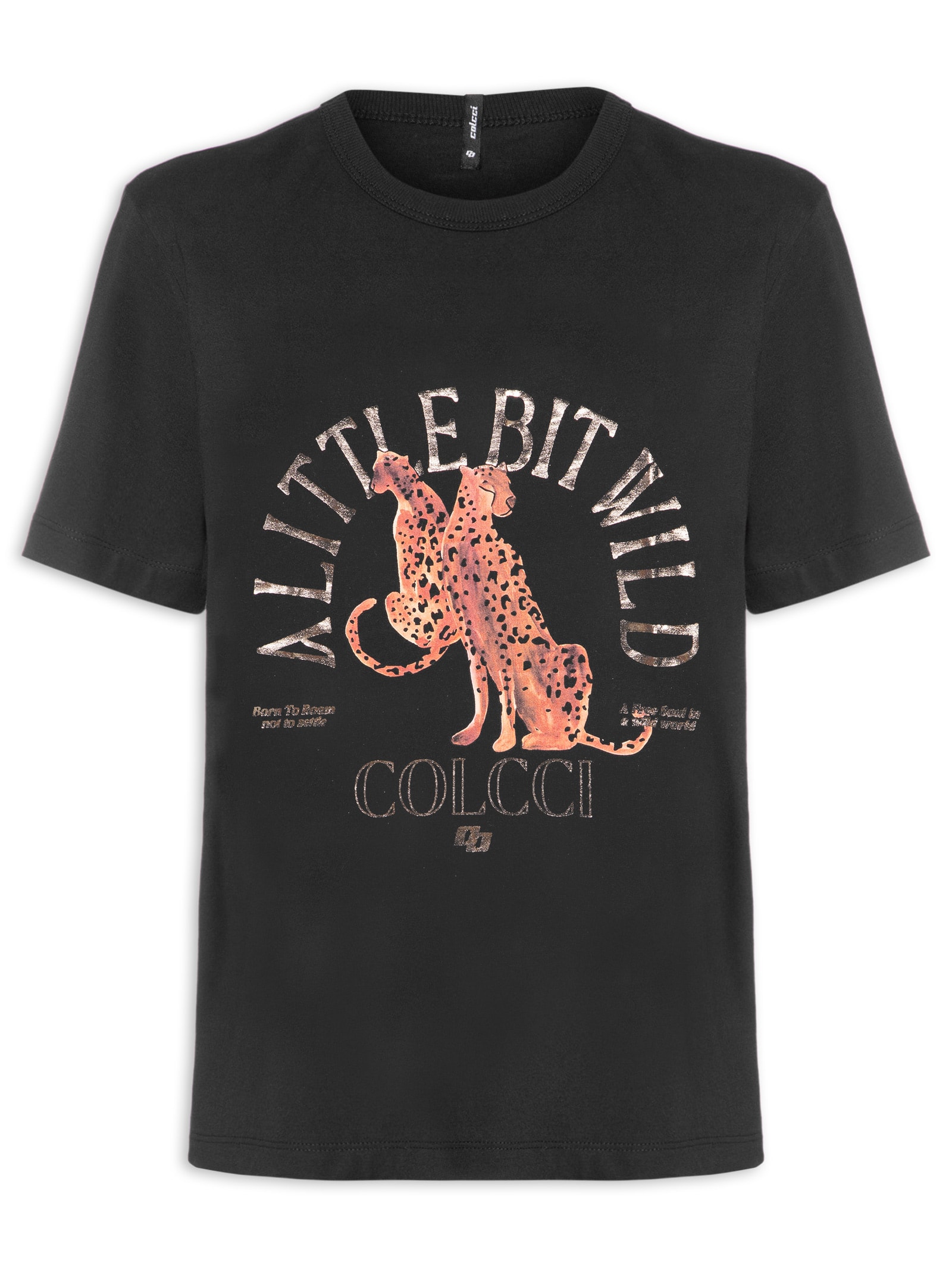 Camiseta Feminina Estampada Preto Colcci