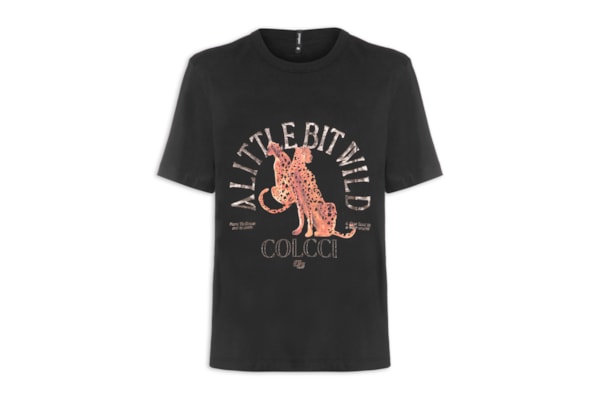 Camiseta Feminina Estampada - Preto