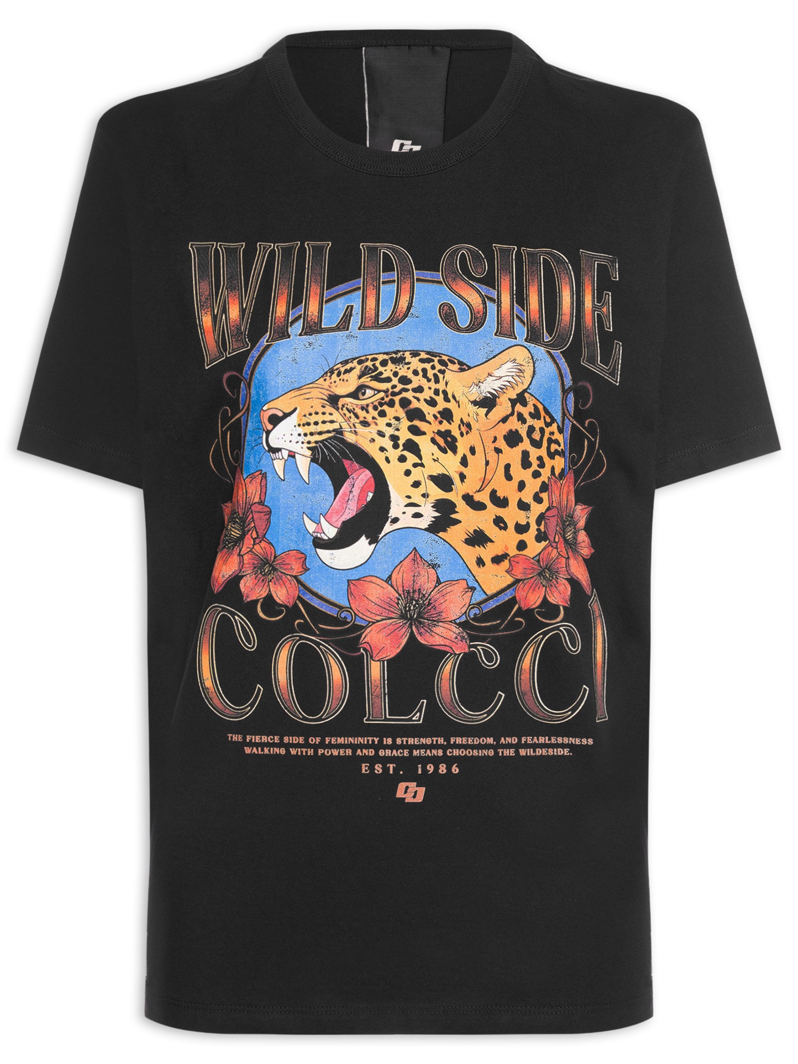 Camiseta Feminina Estampada Preto Colcci