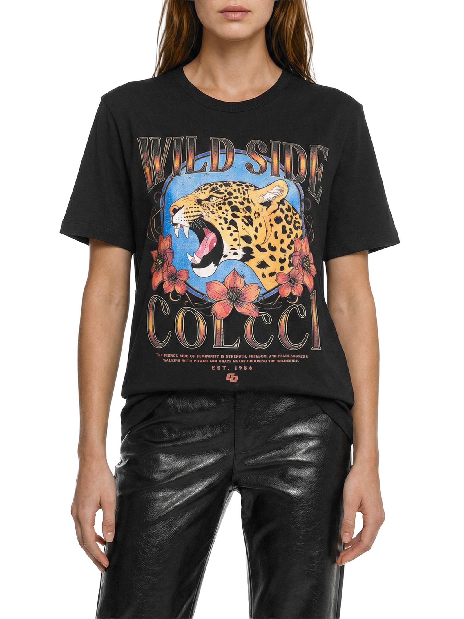 Camiseta Feminina Estampada Preto Colcci