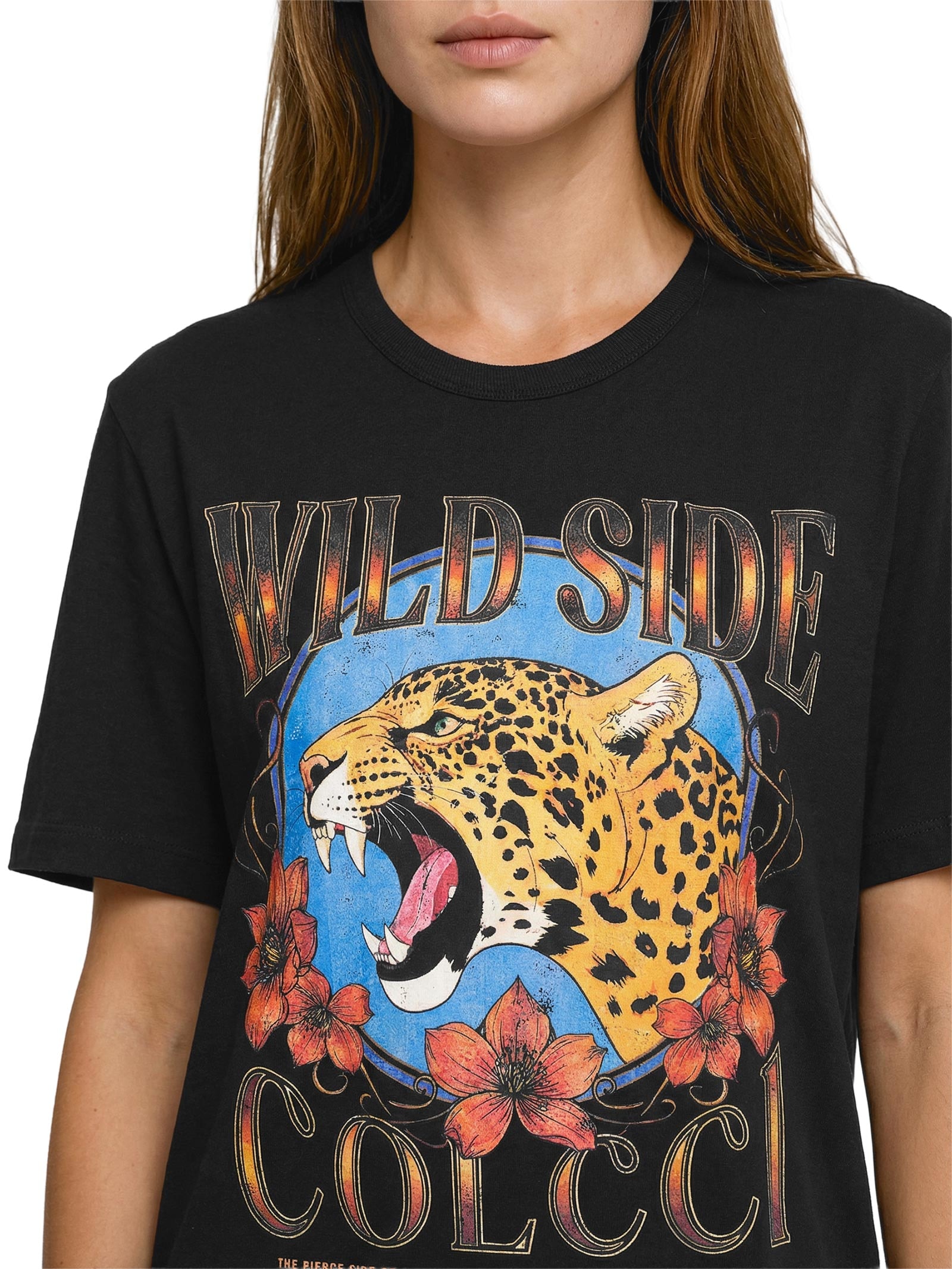 Camiseta Feminina Estampada Preto Colcci