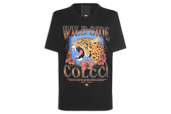 Camiseta Feminina Estampada - Preto