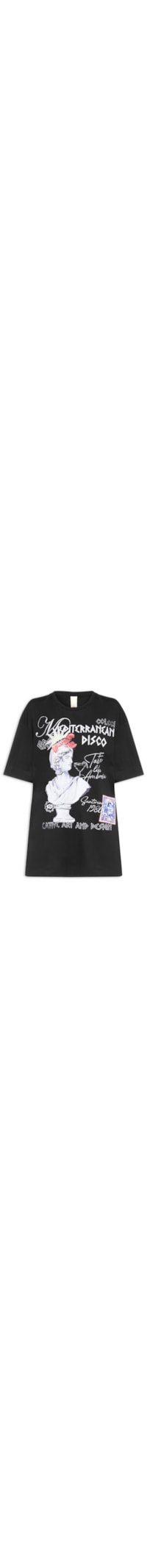 Camiseta Feminina Estampada - Preto