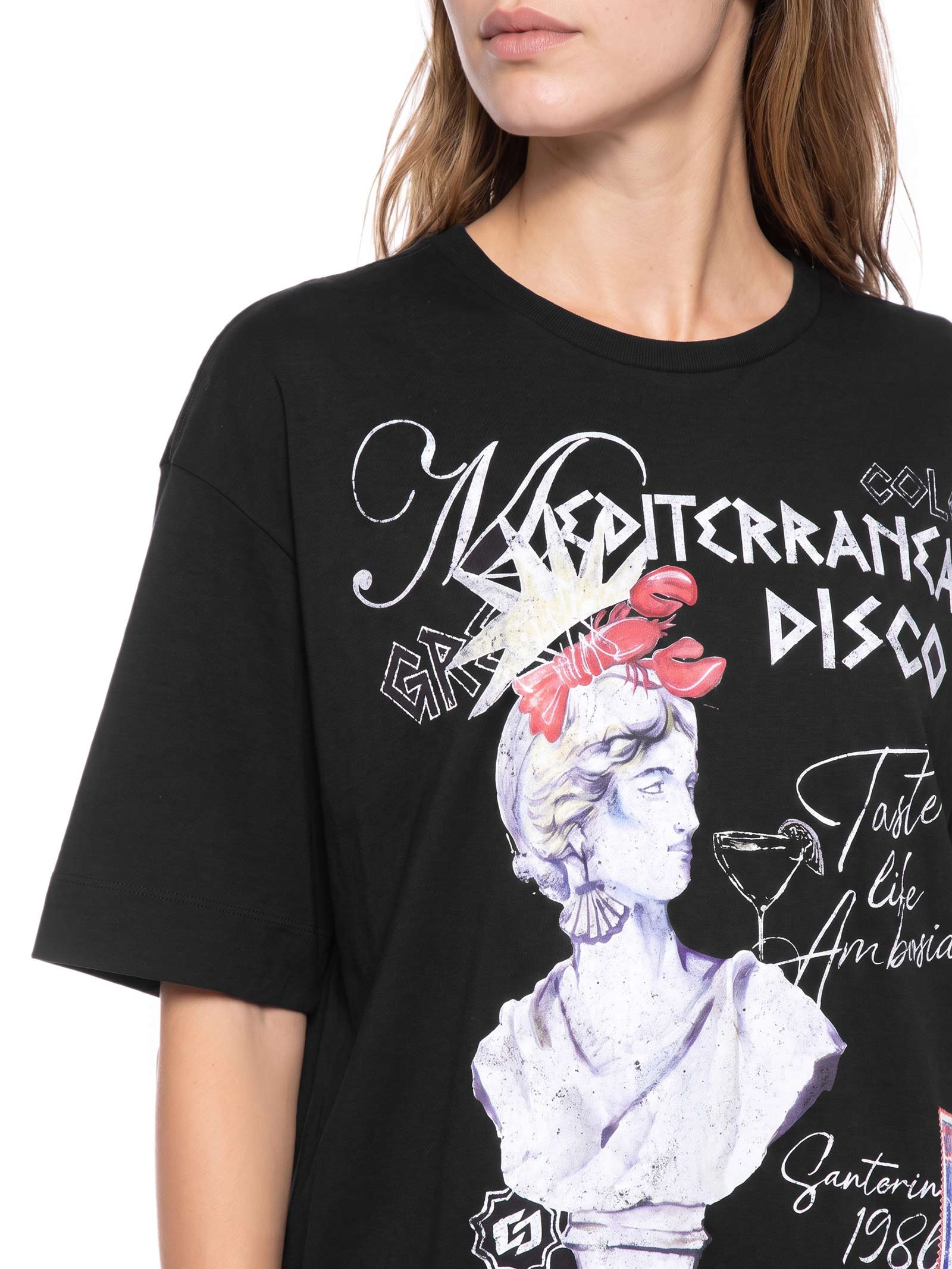 Camiseta Feminina Estampada Preto Colcci