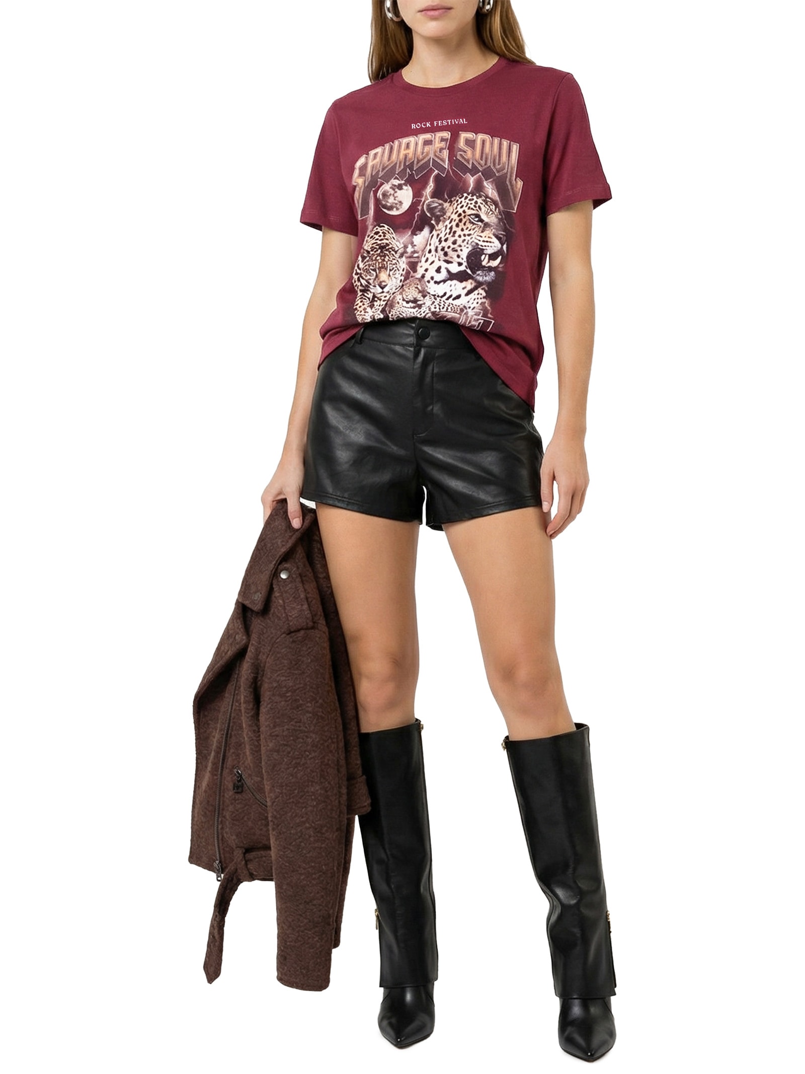 Camiseta Feminina Estampada Vermelho Colcci