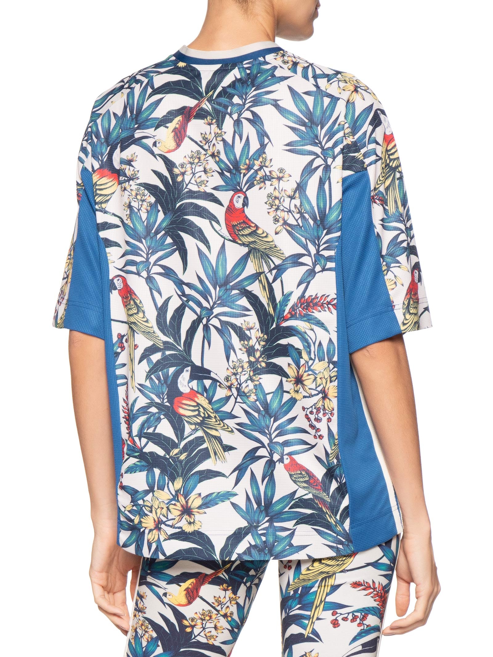 Camiseta Feminina Farm Prm Azul Adidas + Farm