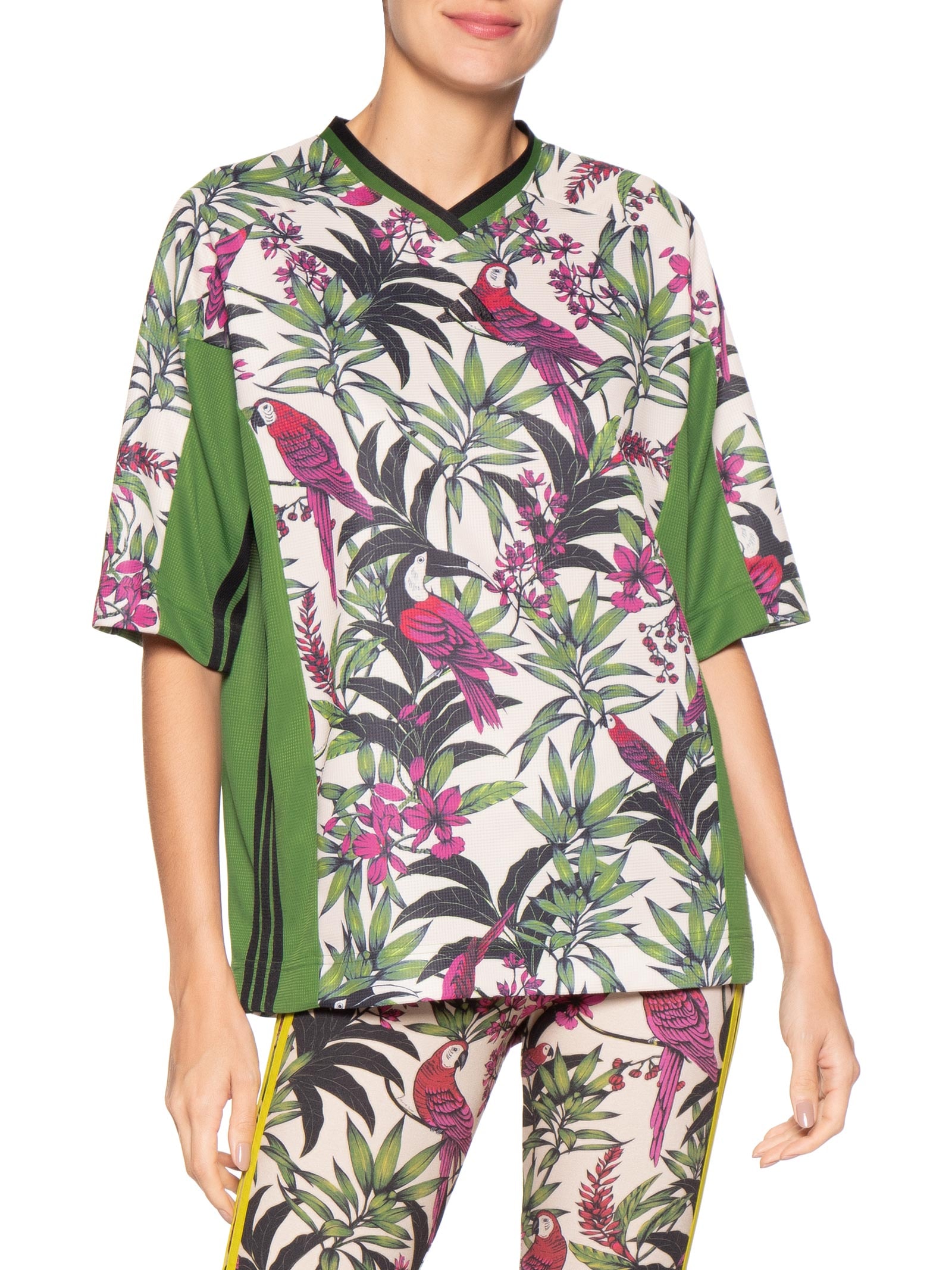 Camiseta Feminina Farm Prm Verde Adidas + Farm