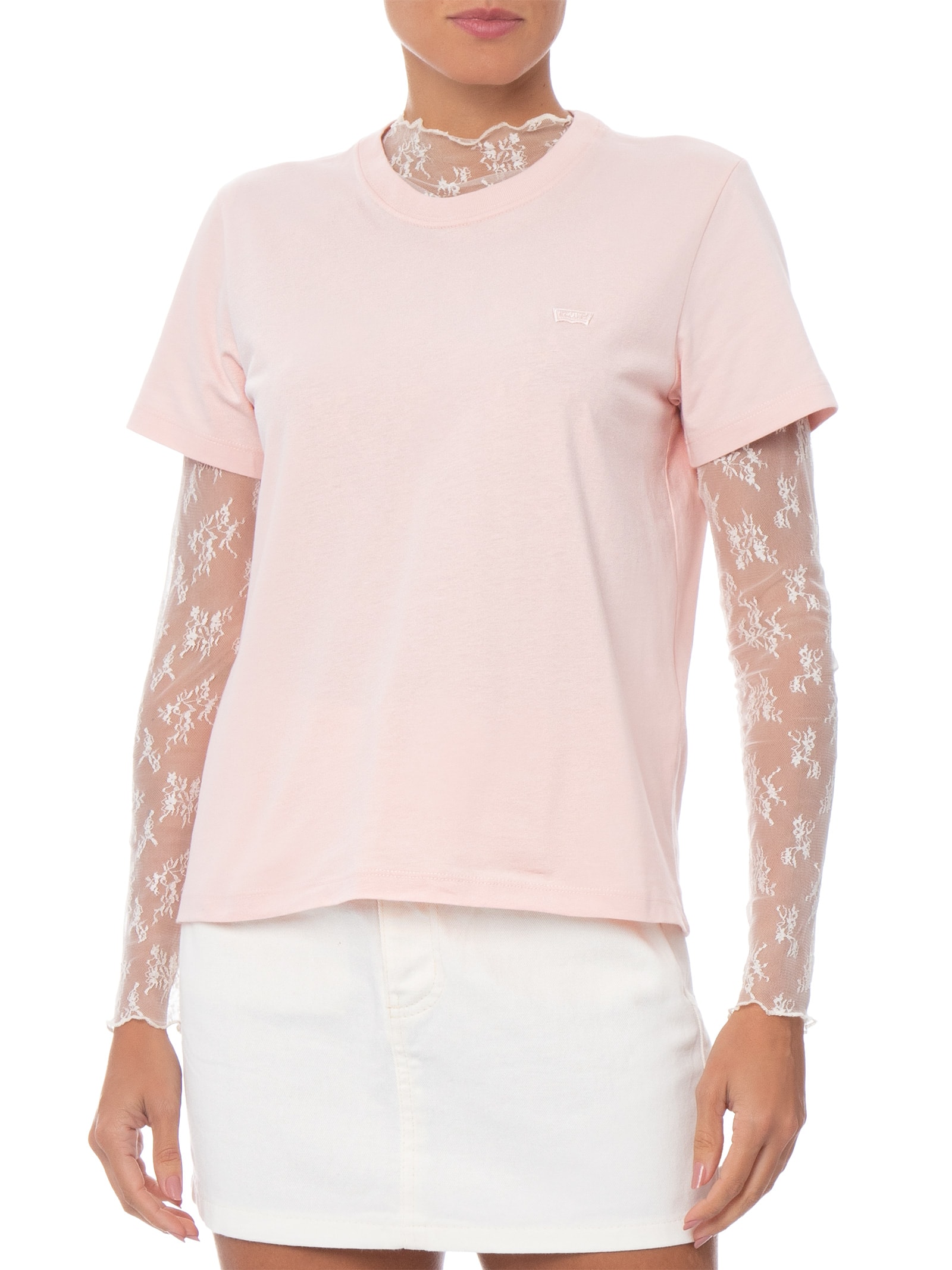 Camiseta Feminina Favorite Cotton Tee – Rosa Levi's