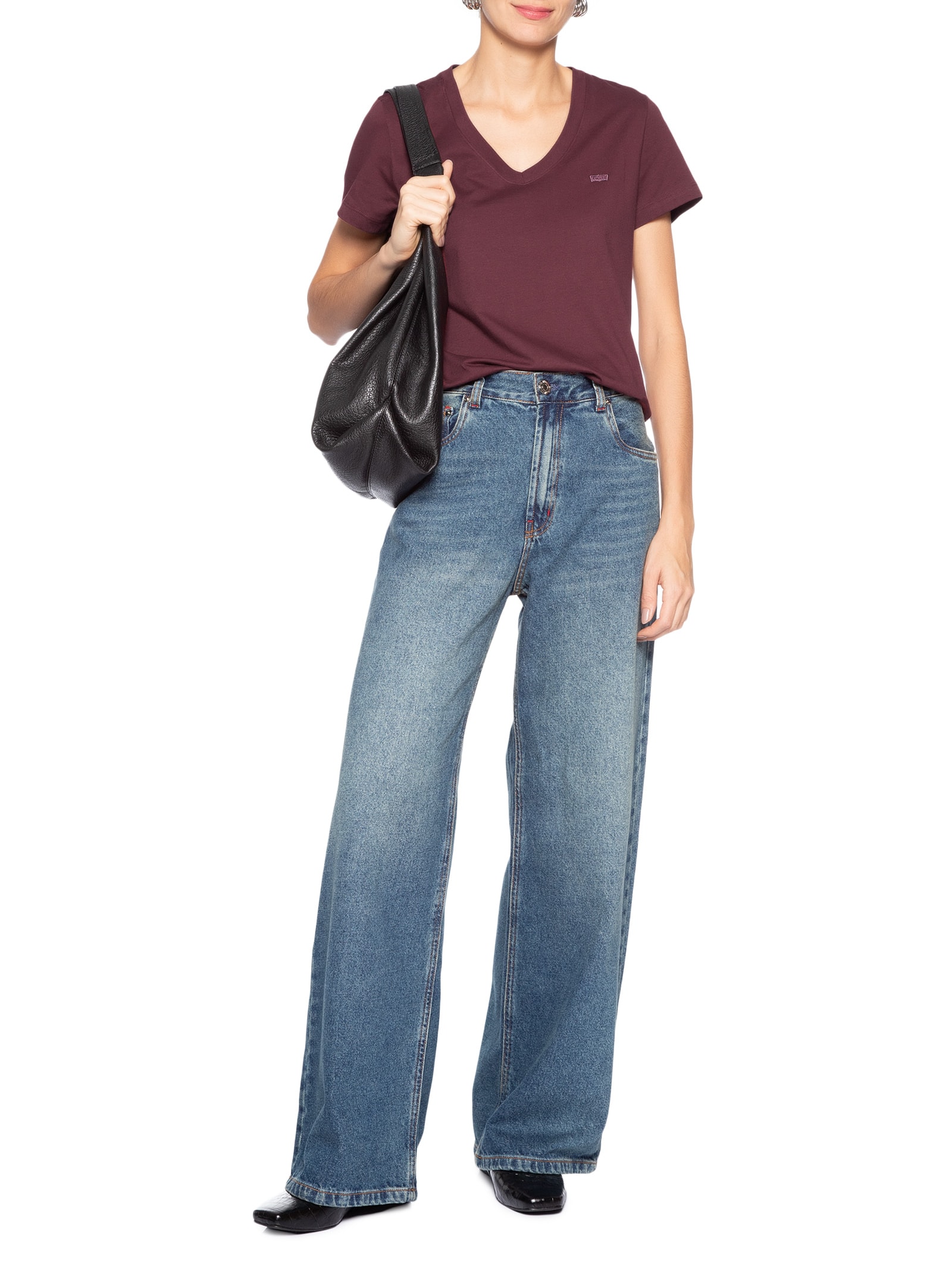 Camiseta Feminina Favorite V-Neck HM Vermelho Levi's